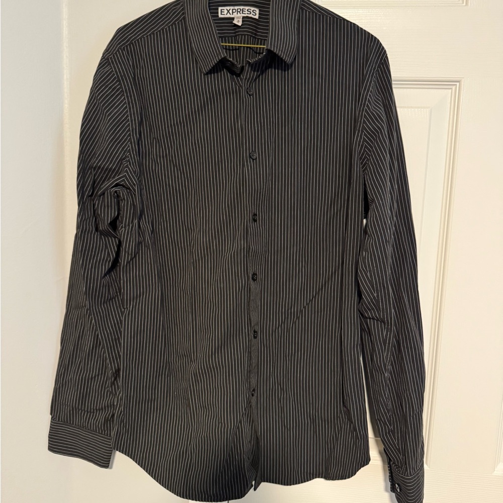Express Black Casual Button Down Shirt